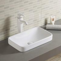 Fregadero de cerámica de encargo de alta temperatura del lavabo rectangular de la sobremesa que enciende