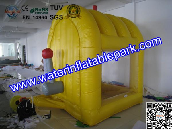 Yellow Inflatable Cash Cube For Play Center / Advertising Inflatable Cash Game