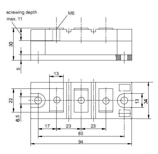 DD171N18KOF Netz-Dioden-Modul Rectifier Diode Module  FUJITSU IGBT Power Module