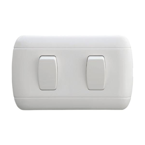 Custom 2 Gang 2 Way Light Switch , High Grade Two Gang Two Way Switch 118 * 75mm