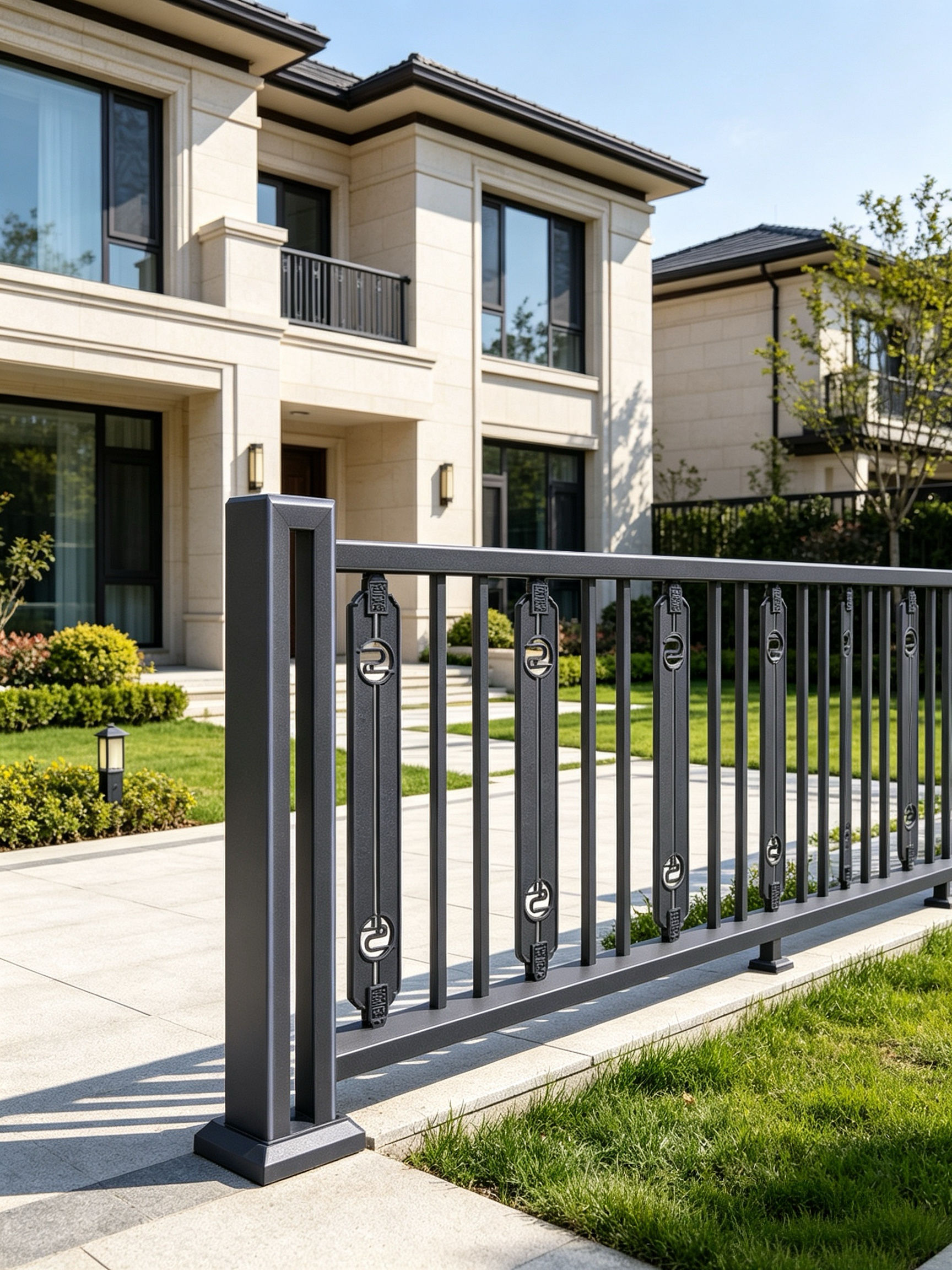 Custom High-Quality Metal Villa Yard Railing with Matte Finish and Long-Lasting Durability