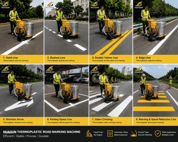 Hand Push Thermoplastic Road Marking Machine Screed Type Road Line Marking Equipment