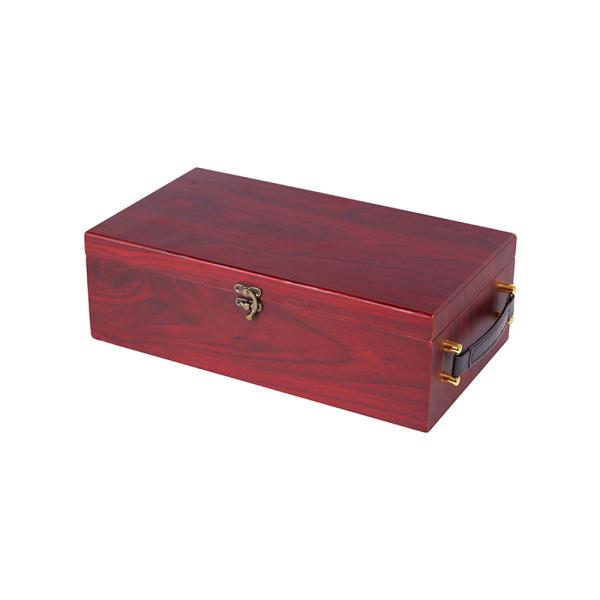 Satin Cloth Interior 2 Bottle Wooden Wine Box  For Custom Cherry Color