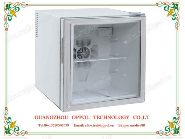 OP-606 Auto-Defrost Single Glass Door 220 Volt 60 Rated Power Hotel Mini Fridges