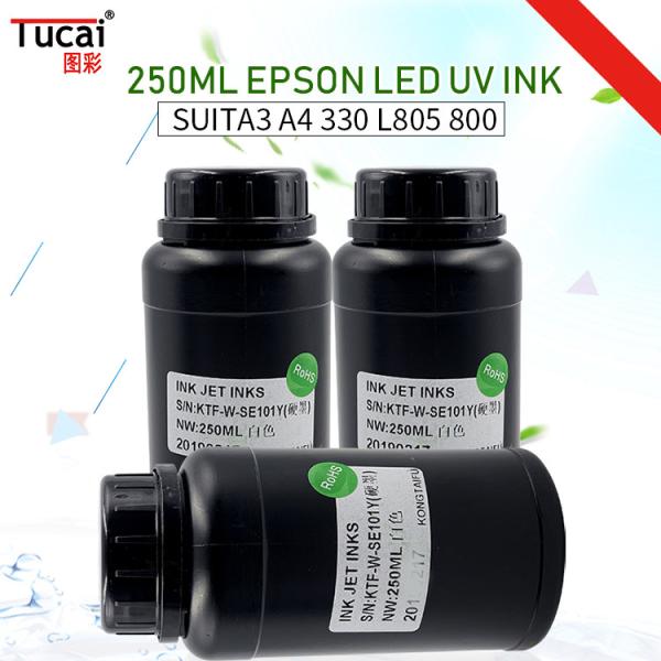 250ml 500ML UV Inkjet Ink LED UV Ink For Epson Flatbed Printhead R330 L800 L805 1390