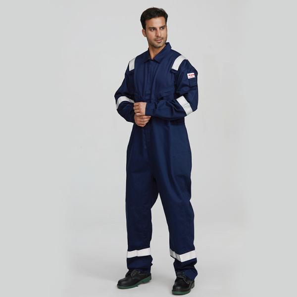Lightweight Hi Vis Fire Retardant Coveralls Cotton Navy Blue Anti Safety Uniform Welder Fire Resistant Apparel