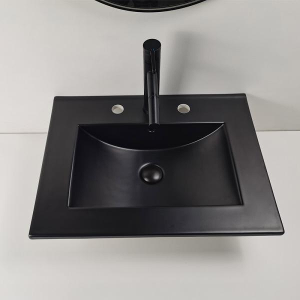 24.02 Vanity Top Bathroom Sink Matt Black Vanity Basin Vessel