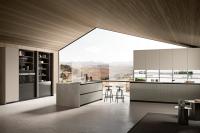 Armoire de cuisine en carton EB texturé moderne personnalisée avec table à manger