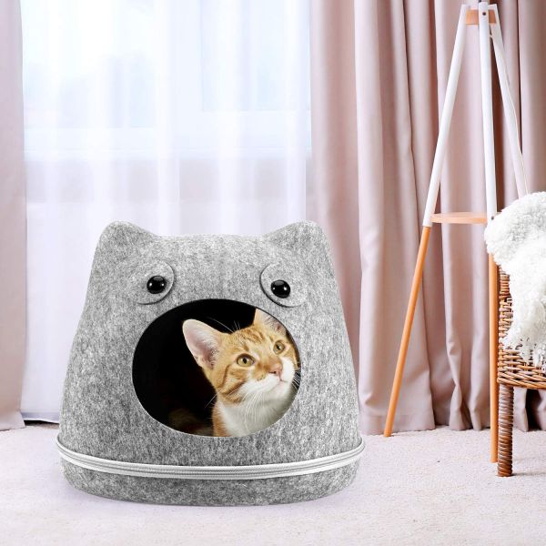 Cozy Bed House EN71 13x16 Felt Cat Cave With Zipper