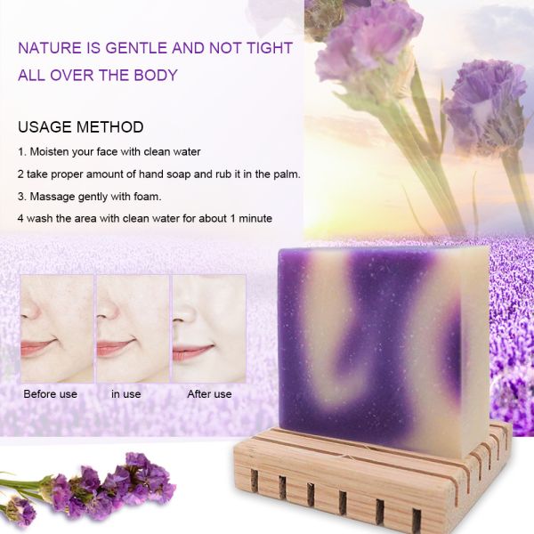 Herbal Organic Handmade Soap Lavender Scent Dry Skin Soap