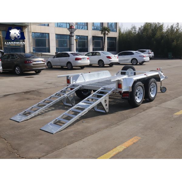 8x5 Double Axle Hot Dip Galvanized Excavator Trailer 3000kg ATM - Heavy Duty Flatbed with Torsion Axle and LED ADR Lights