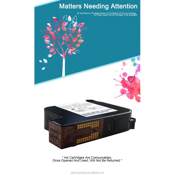 Demin 300S Half Inch Compatible Printer Ink High Adhesion Black Ink Cartridge for Inkjet Printer Universal 12.7mm Dtf Ink