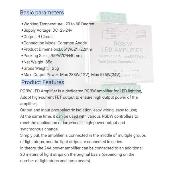 алюминиевый сигнал синхронизации усилителя RGBW прокладки СИД случая 24A для 5 пути провода 4