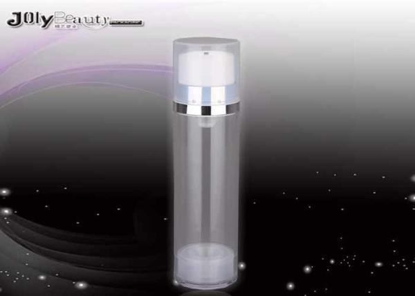 Transparent SAN Plastic Airless Bottle Long Cylindrical With Shoulder Holster