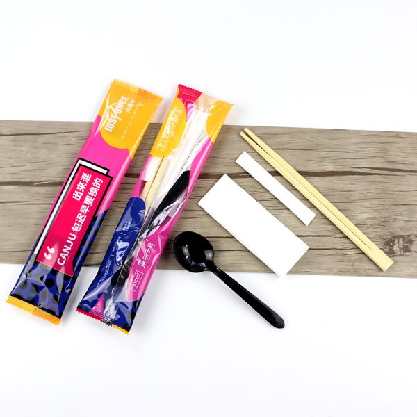 Eco-friendly PLA Cutlery Set for Restaurants Includes Spoon Cutlery Bag and Chopsticks