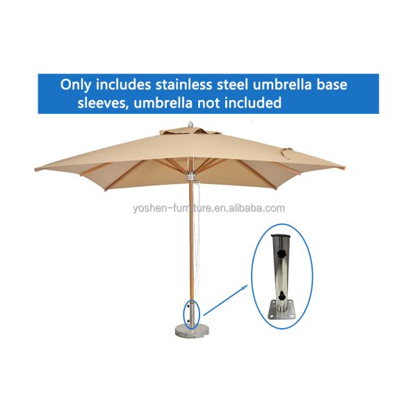 Commercial Beach Umbrella Heavy Duty Rust Resistant Bottom Pole Tube for Central Pole Base