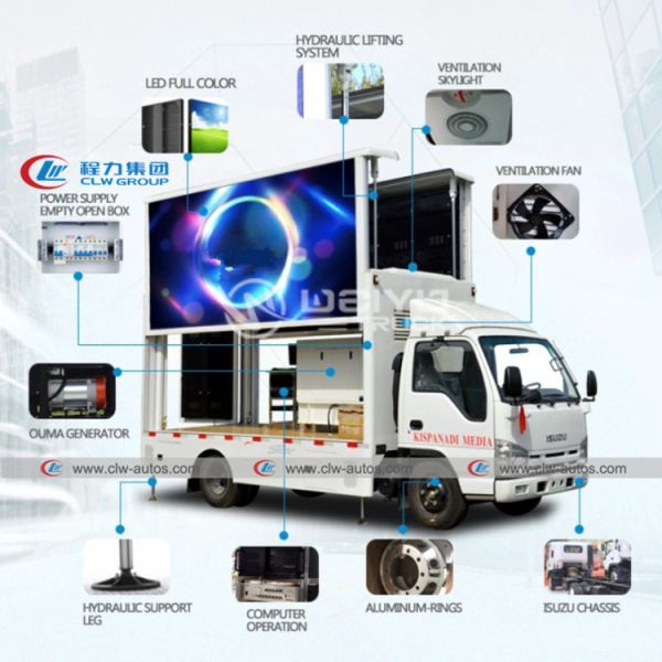 Коробка Van рекламы тележки рекламы СИД Foton Aumark мобильная цифров