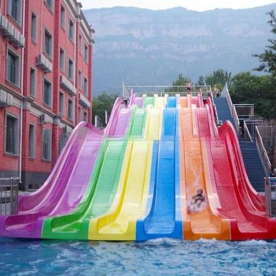 Colorful Design Fiberglass Rainbow Water Slide Equipment Racing For  Pool