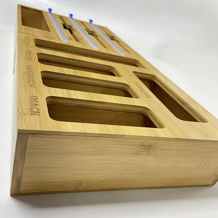 OEM/ODM Acceptable Natural Bamboo Plastic Arch Storage Box with Aluminum Foil Dispenser