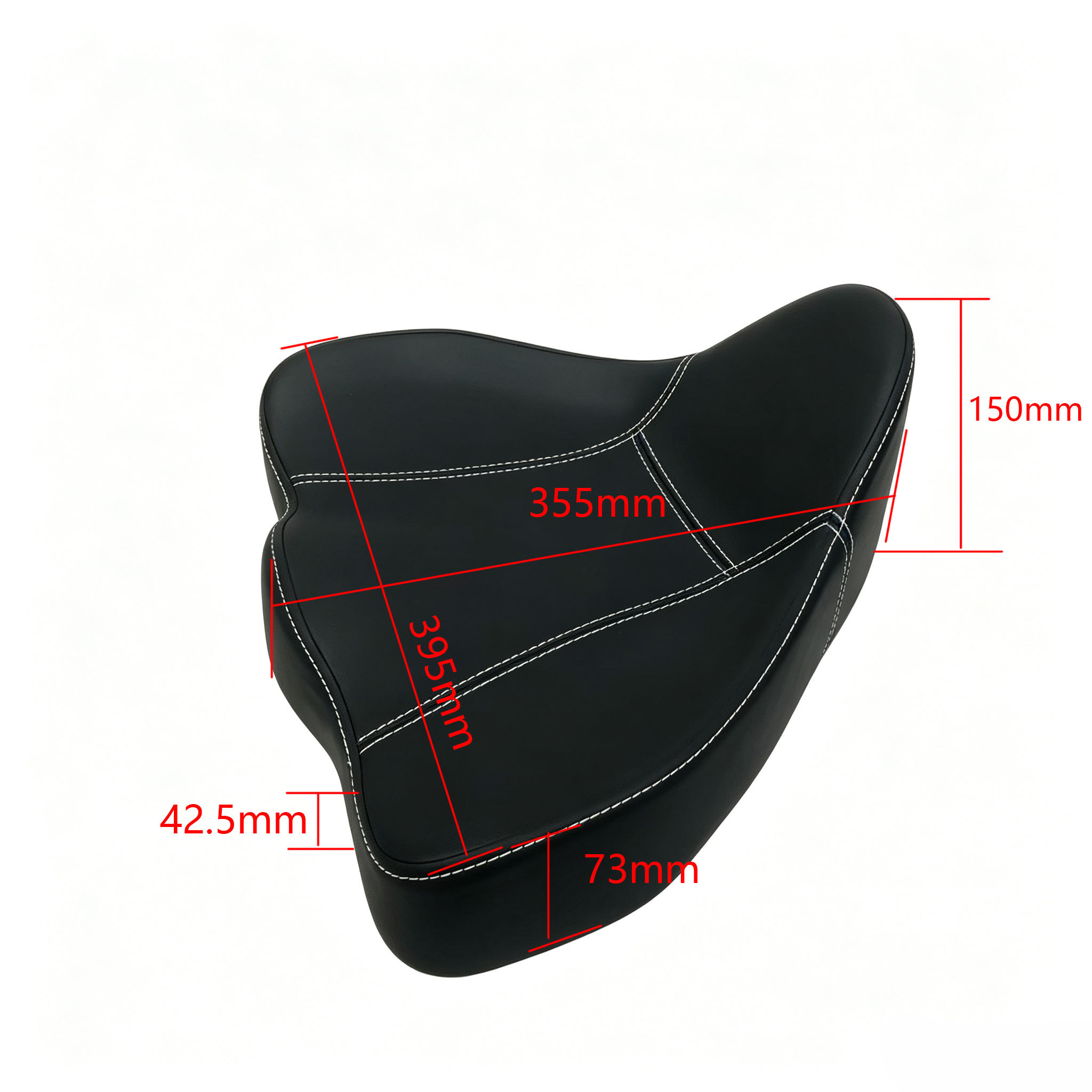 High-Density Foam PU Surface Saddle Seat Chair Cushion Pad 395x355x73mm for Salon and Dental Stools