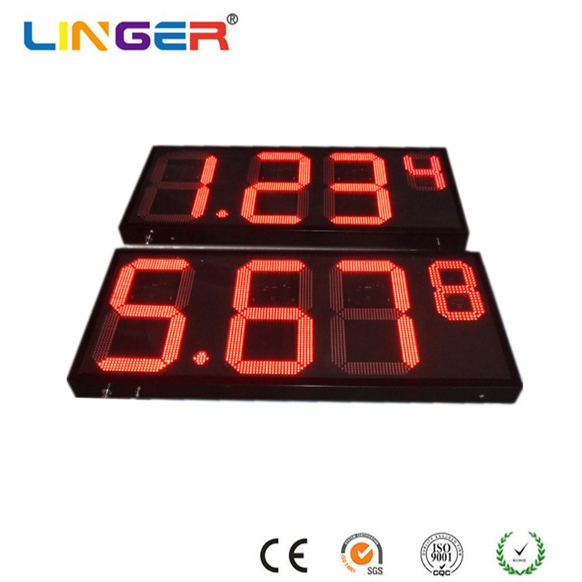 750mm Digit Height Gas LED Signs Wireless Radio Frequency Digital Gas Sign Red