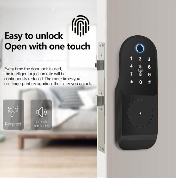 Iron Alloy Smart Deadbolt Door Lock 150mm Keyless Interior Door Lock
