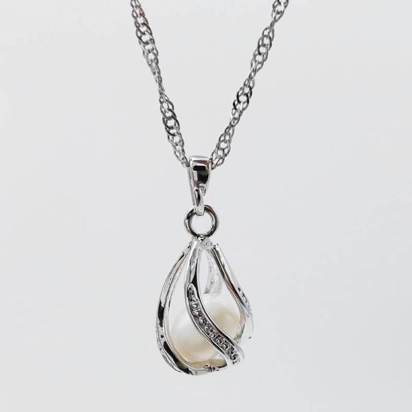 Fashion Necklace For Unisex Gift Pearl Cage Pendant Essential Oil Diffuser Jewelry Making Accessories