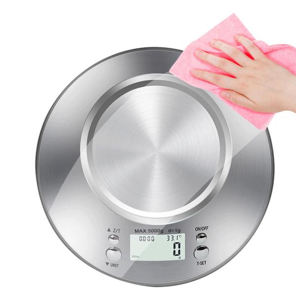 Escala digital de alimentos de toda la temporada Escala de cocina de acero inoxidable con tazón y capacidad de medición precisa del peso