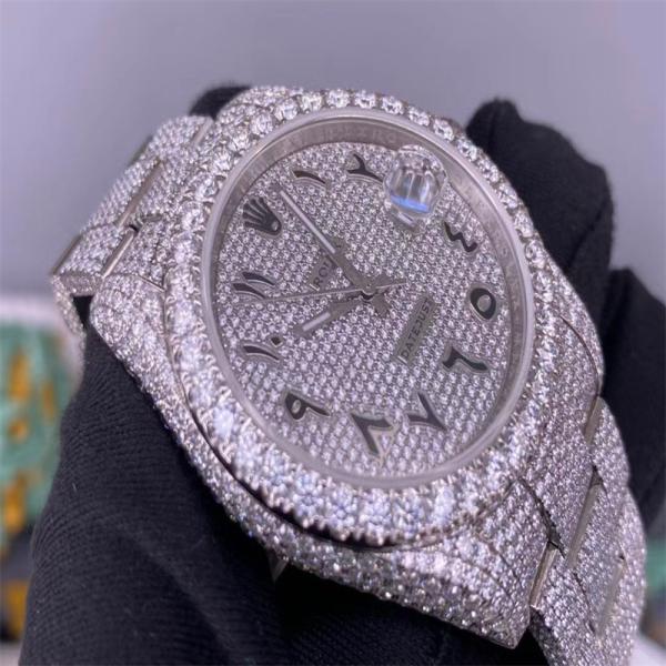 Saída congelada completa Vvs Diamond Watch do conflito de Rolex do relógio de Hip Hop 3EX Moissanite
