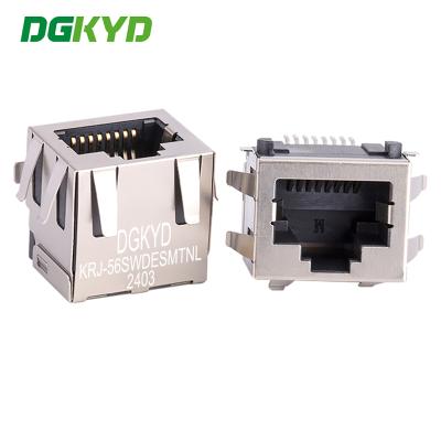KRJ-56SWDESMTNL Connecteur RJ45 à port unique sans lumière SMT sans interface réseau filtre