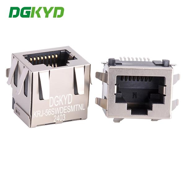 KRJ-56SWDESMTNL Connecteur RJ45 à port unique sans lumière SMT sans interface réseau filtre