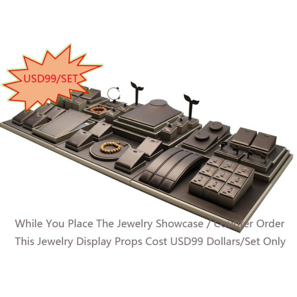 Simple Design Glass Jewelry Case / Retail Display Cases Hidden LED Strip Lights