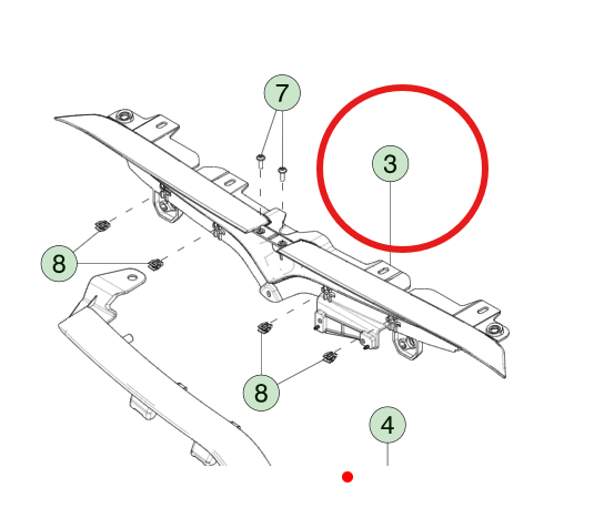 Tesla Model S 2021+ Front T Badge Carrier Black Plastic 82x13x10mm