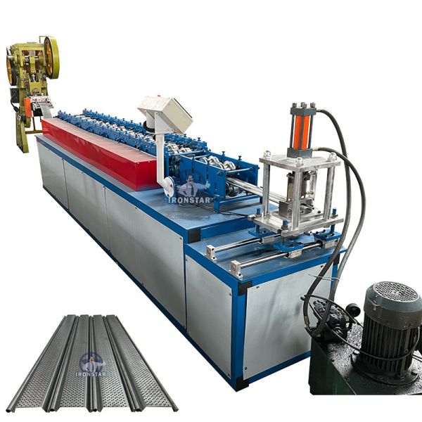 PLC Control Punching Hole Shutter Door Roll Forming Machine Customized Garage Shutter Making Machine Punching Hole Rolling Shutter Door Roll Forming Machine Galvanized Steel Door Slat Production Line