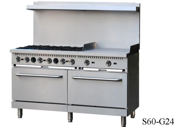 Commercial Restaurant Cooking Equipment 4 / 6 / 10 Pcs Outdoor Gas Burner With Griddle
