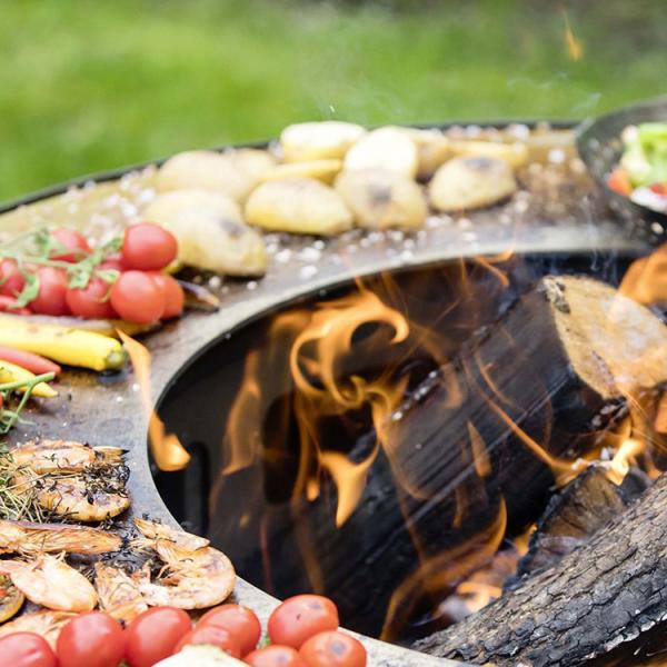 Durable Outdoor Kitchen Barbecue Grills Corten Steel Barbeque Fire Pit Grill