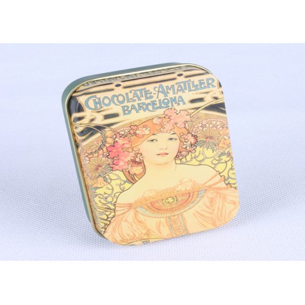Chocolate Packaging Green Candy Gift Tins , YT1239 Chocolate Gift Boxes With CMYK Printed Lids