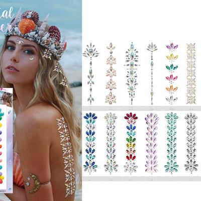 Delicate Self Adhesive Rhinestone Stickers Face Bling Stickers Skin Friendly