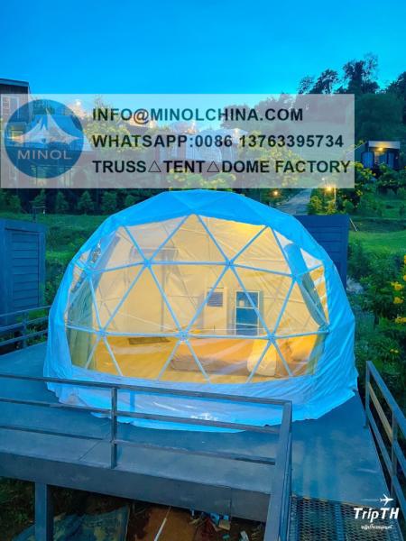 Winter Outdoor Luxury Igloo Geodesic Glamping Clear Dome House Glamping-Tent With Fireplace Insulation