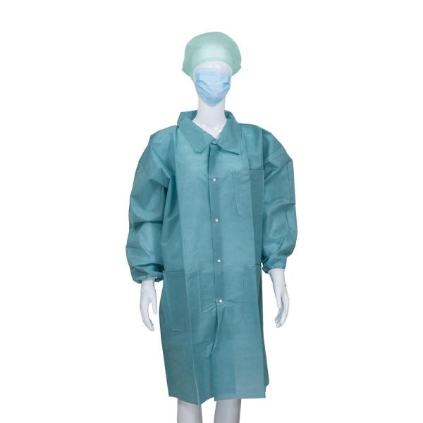 Camisa não tecida azul unisex do revestimento do laboratório/estilo coreano/feito malha do colar