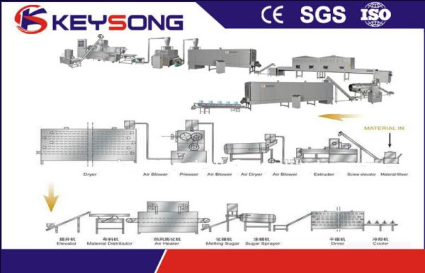 Corn  Flake Food Making Machine Breakfast Cereal Processing Line