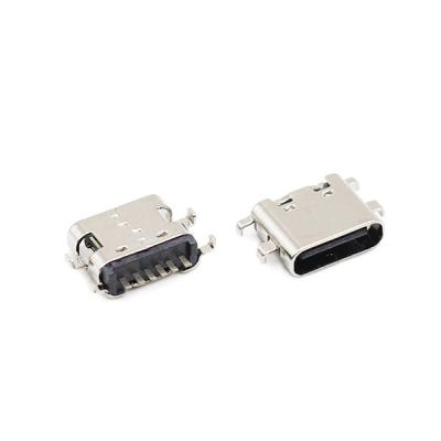 6 Pin USB Type C Connectors Socket PCB Sinking Plate Female 0.8MM 3.1mm