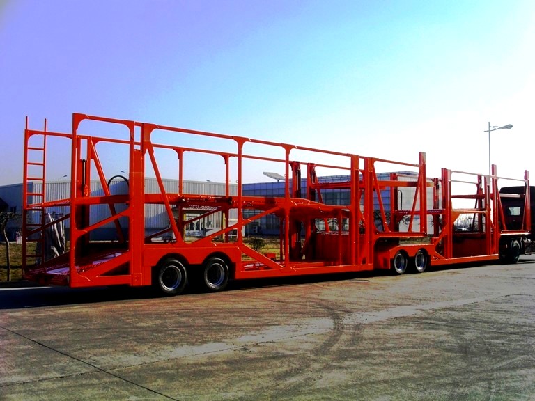 3 оси автотранспортер полуприцеп с стальным материалом и полезной нагрузкой 40000 кг