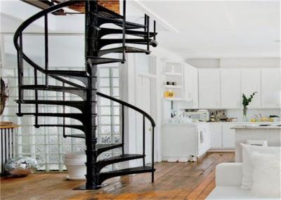 Home Decoration Walnut Wooden Spiral Staircase With Cable Railing , Uninterrupted View