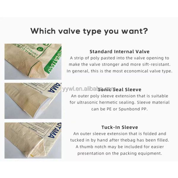 20kg 25kg Tile Adhesive Powder Bag PP Valve Bag with Square Bottom and 100% Virgin Polypropylene