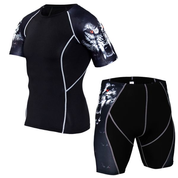 Quick Dry Breathable Gym Rash Guards Suit Sports Set Sport Men
