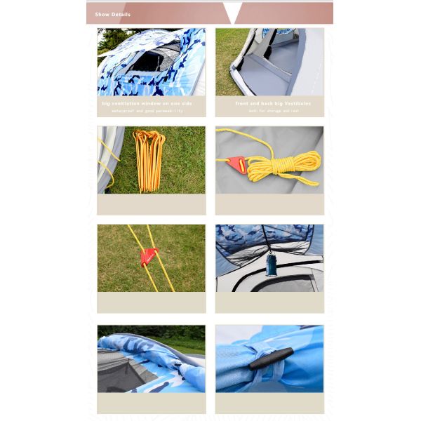 Camouflage 6 Person L360cm Pop Up Camping Tent