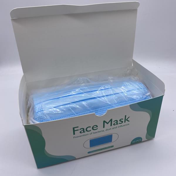 3 Ply  Safety Disposable Face Mask Anti Bacterial Prevent Flu 17.5*9.5cm
