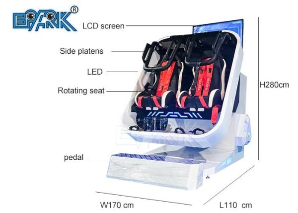 3.5KW 9D Virtual Reality Chair Sports 2 Seats 360 VR Racing Simulator