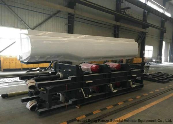 SKD 3 Axle Stainless Steel Tanker Semi Trailer For Oil / Diesel / Gasoline / Kerosene
